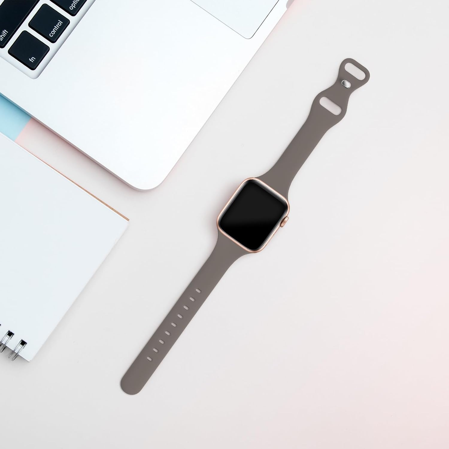 Thin Slim Band Compatible with Apple Watch 38mm 40mm 41mm 42mm 44mm 45mm 46mm 49mm, Replacement Silicone Sport Strap for iWatch Series 11/10/9/8/7/6/5/4/3/2/1 Ultra SE Women Men, Clay