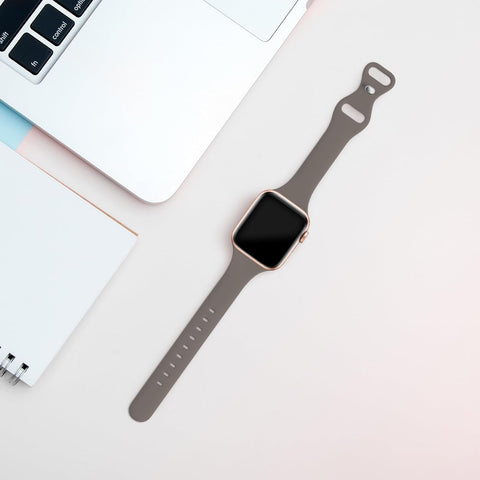 Thin Slim Band Compatible with Apple Watch 38mm 40mm 41mm 42mm 44mm 45mm 46mm 49mm, Replacement Silicone Sport Strap for iWatch Series 11/10/9/8/7/6/5/4/3/2/1 Ultra SE Women Men, Clay