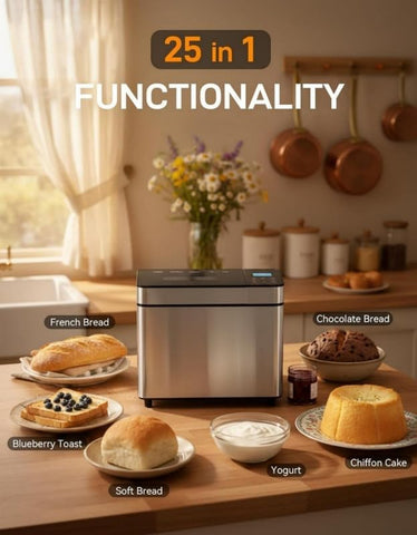 2LB Large Bread Maker, 25‑IN‑1 Automatic Bread Machine
