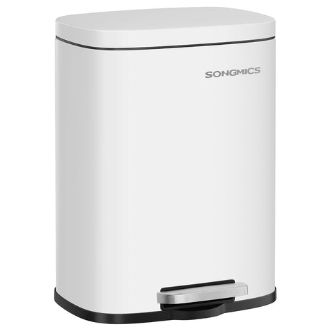 SONGMICS 3.2 Gallon (12 L) Trash Can, Stainless Steel, Step-On Pedal
