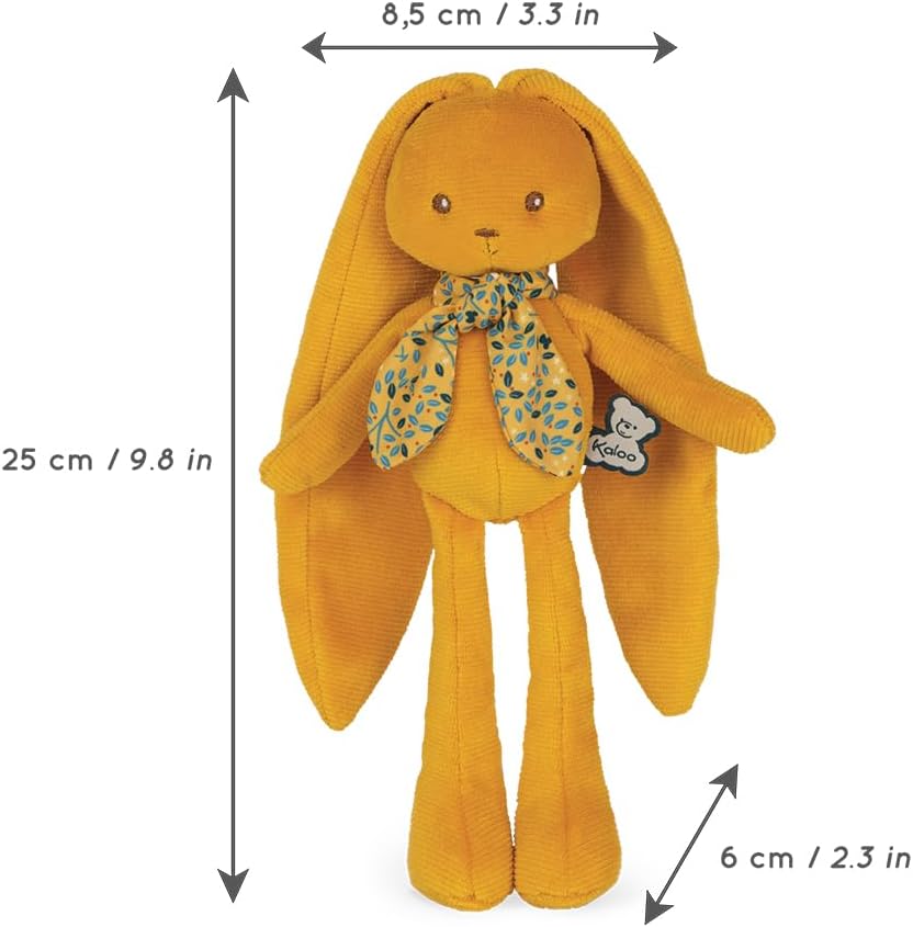 Kaloo - Lapinoo - Corduroy Rabbit for Babies - Ochre - 10 in