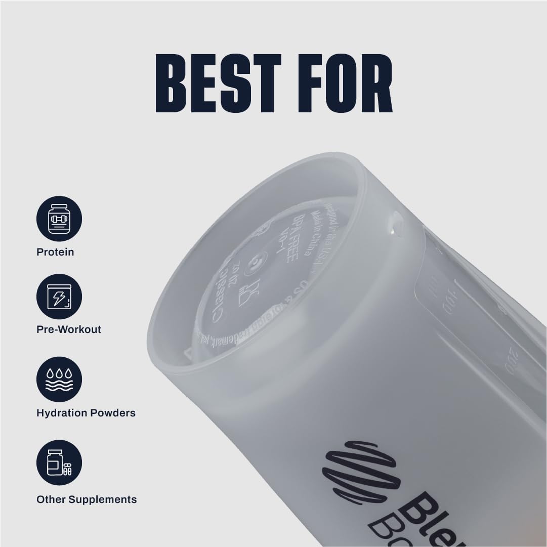 BlenderBottle Classic V2 Plastic Shaker Bottle 20 oz Black