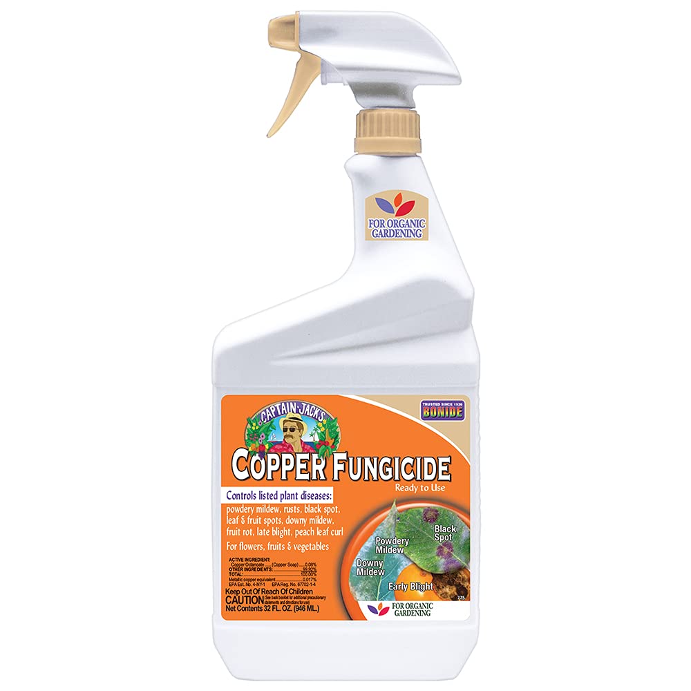 Bonide Captain Jack's Copper Fungicide, 32 oz Ready-to-Use Spray for Organic Gardening, Controls Common Diseases, for Fruit Trees, Vegetables & Ornamentals, 1 lb