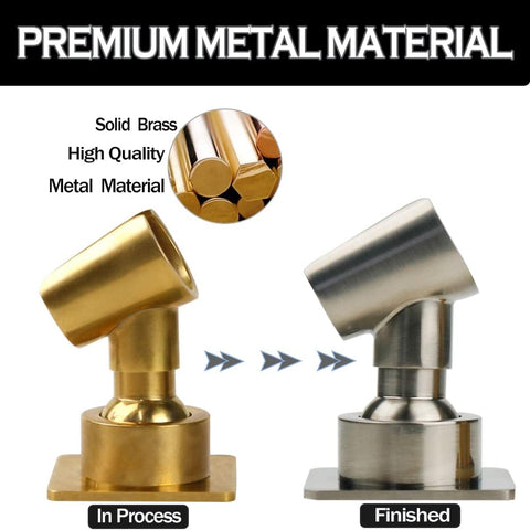 Shower Head Holder Handheld Shower Wand Bracket Adhesive Shower Wall Mount Holder Brass Shower Spray Holder Brushed Nickel, Drill Free Glue Installation
