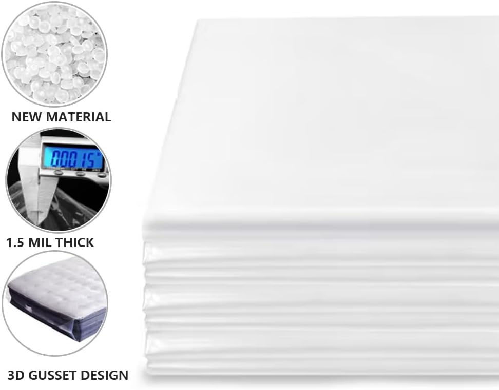 Plastic Mattress Bag for Moving Storage, Mattress Protector Cover ,Mattress Bag for Disposal (King)