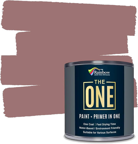 THE ONE All-In-One Paint & Primer - Dark Pink Matte, 8.5 Fl Oz/250ml | 1 Coat Formula | Easy Indoor & Outdoor Decorating for Home & Garden Walls, Floors & Furniture | Water-Based & Low VOC