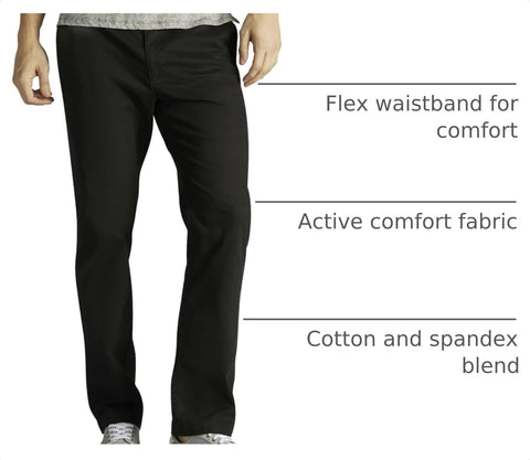 Lee Men's Extreme Motion Flat Front Slim Straight Pant
