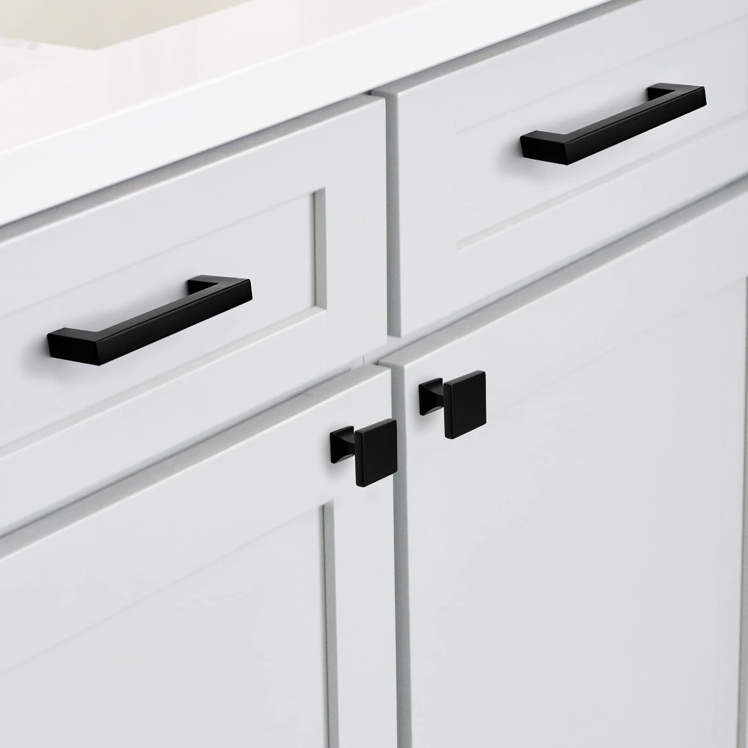 homdiy Black Cabinet Knobs 30 Pack Matte Black Square Cabinet Knobs