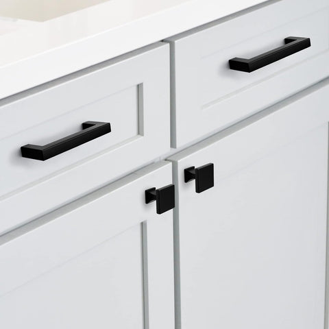 homdiy Black Cabinet Knobs 30 Pack Matte Black Square Cabinet Knobs
