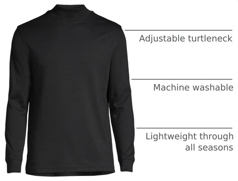 Lands' End Men's Supima Cotton Mock Turtleneck