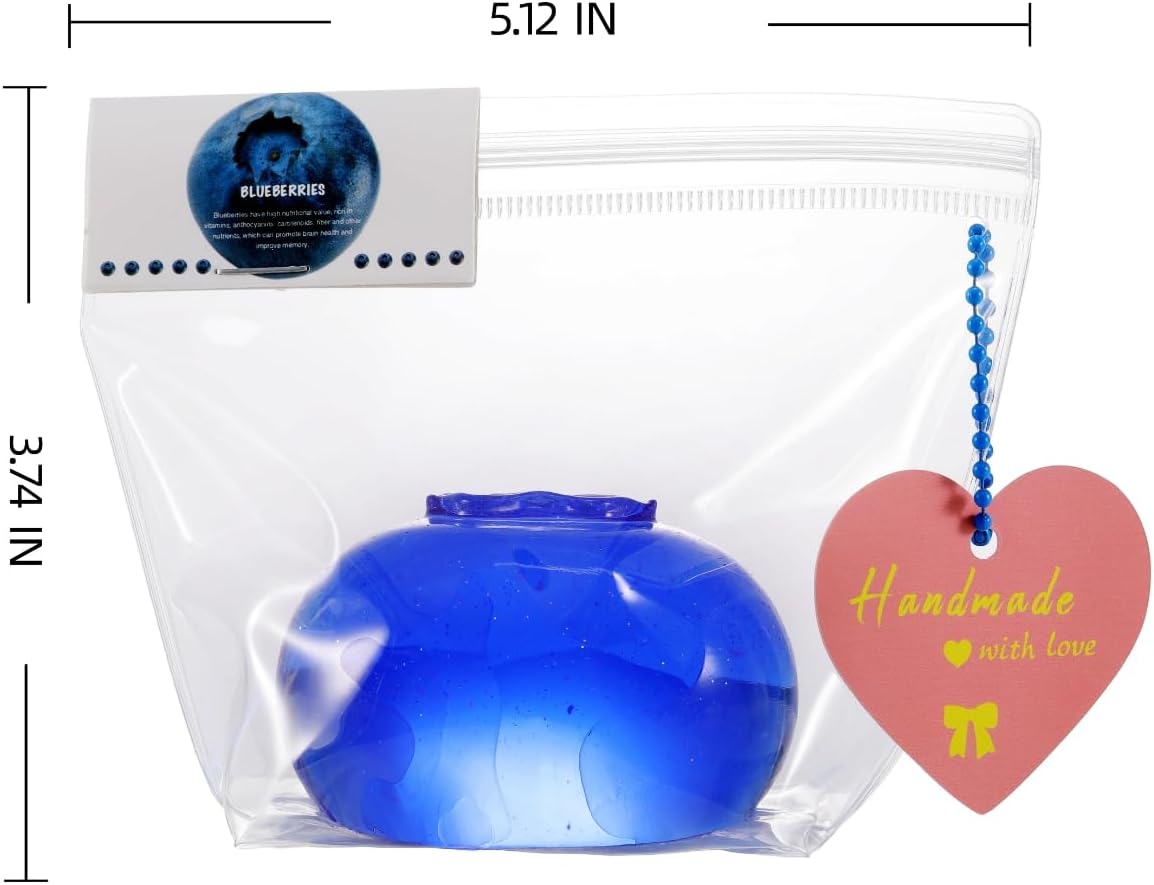 Handmade Silicon Taba Clear Blueberry Squishy,Safe & Non-toxic Sticky Big Jumbo Mochi Squishy Toy for Kids & Adults, Cute Stress-Relief Fidget Squeeze Toys for Relaxation & Sensory Play