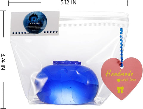 Handmade Silicon Taba Clear Blueberry Squishy,Safe & Non-toxic Sticky Big Jumbo Mochi Squishy Toy for Kids & Adults, Cute Stress-Relief Fidget Squeeze Toys for Relaxation & Sensory Play