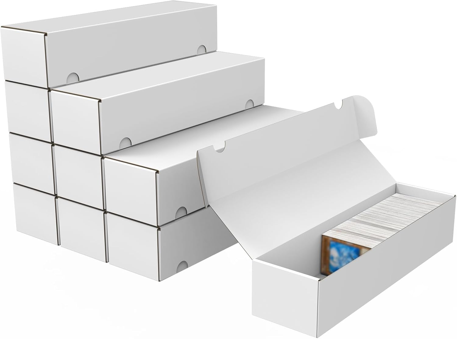 Trading Card Storage Box, 10-Pack 1100 Count White Corrugated Cardboard Box