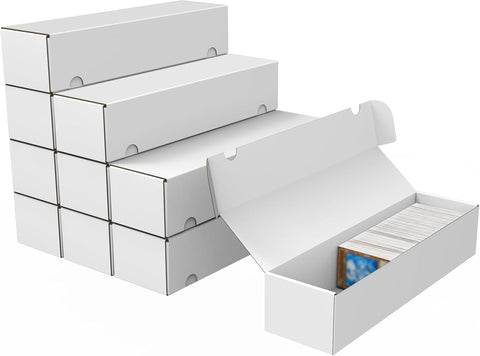 Trading Card Storage Box, 10-Pack 1100 Count White Corrugated Cardboard Box