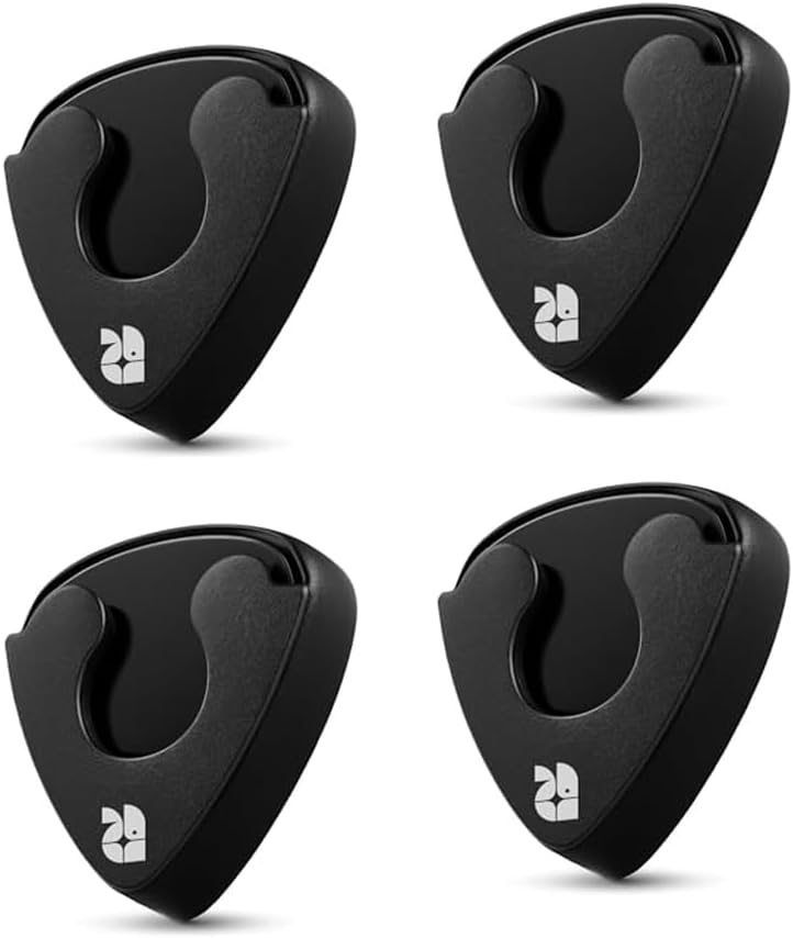 ROTOPATA 4 Pack Spring Loaded Guitar Pick Holder for Acoustic Electric Bass