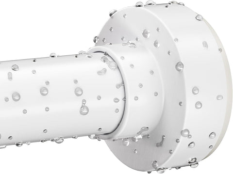 White Shower Curtain Rod 34-96 Inch (2.8-8ft) Adjustable Shower Rod
