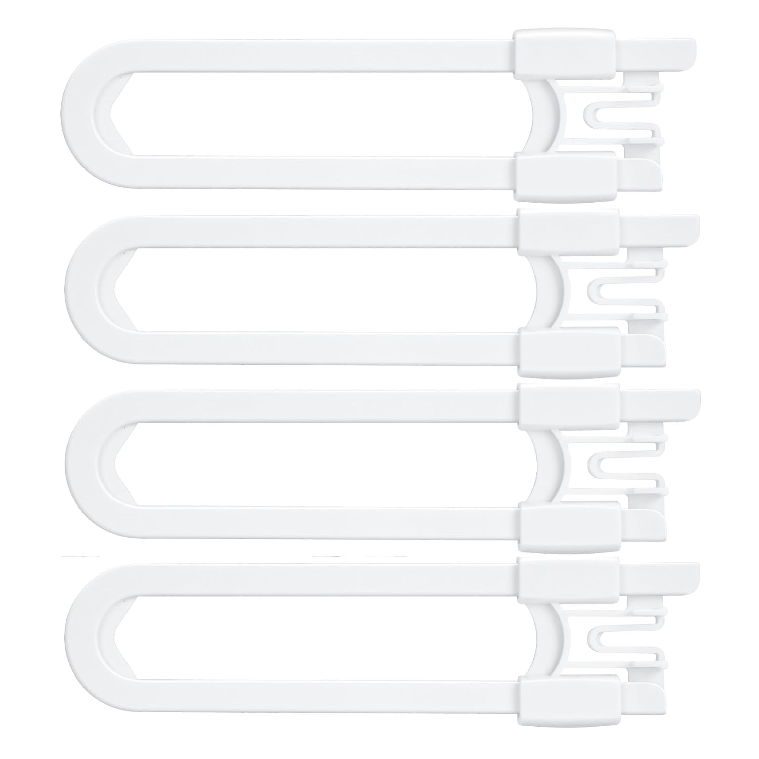 Vmaisi No Drill U-Shaped Sliding Cabinet Locks Baby Proofing, 4 Pack