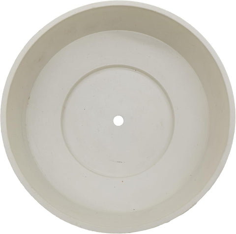 The HC Companies 8 Inch Round Plastic Succulent Capri Bowl Decorative Indoor Flower Succulent Planter Pot with Drain Plug Hole, Vanilla Bisque