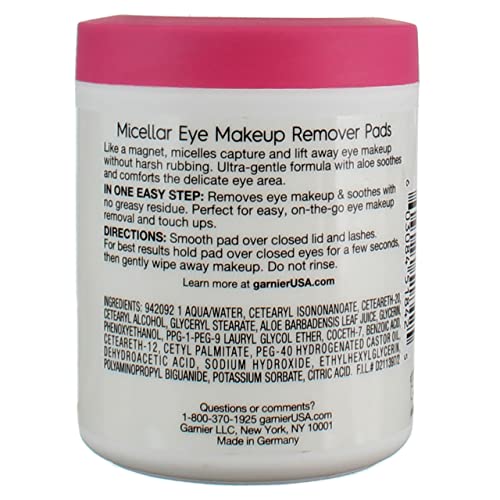 Micellar Eye Makeup Remover Pads, 100 Pads (Pack of 2)