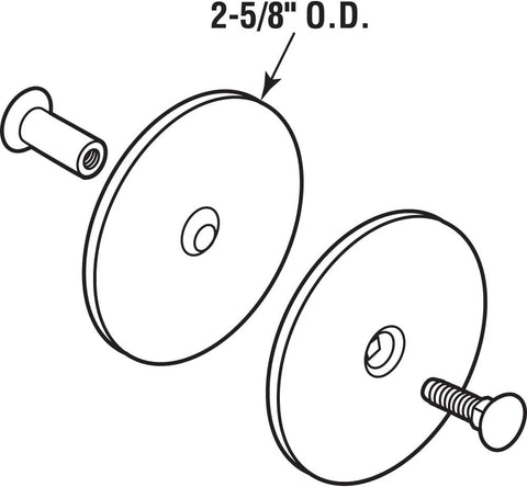 Prime-Line U 10677 Steel Door Hole Cover Plate, Stainless Steel (Single Pack)