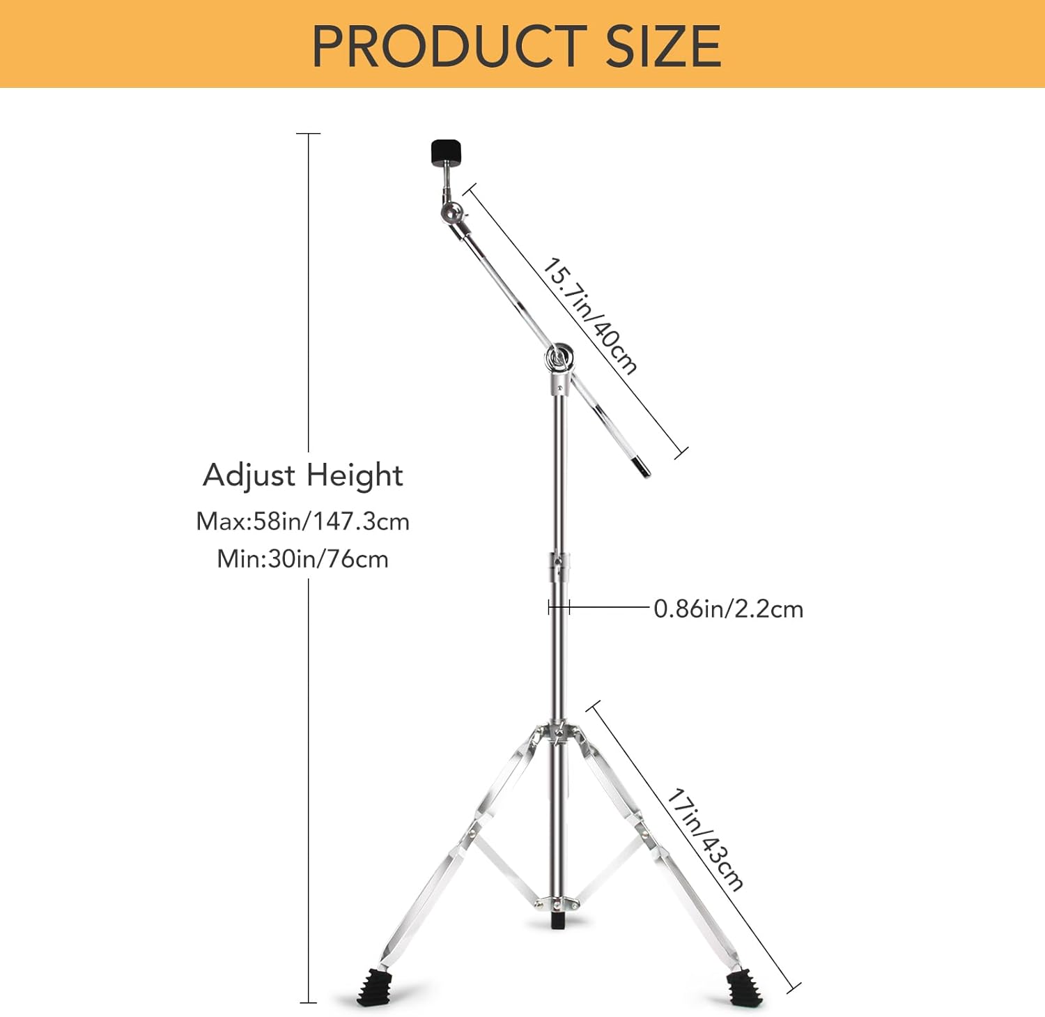Boom Cymbal Stand for Mounting Crash, Ride, Splash Cymbals (2 Pack)