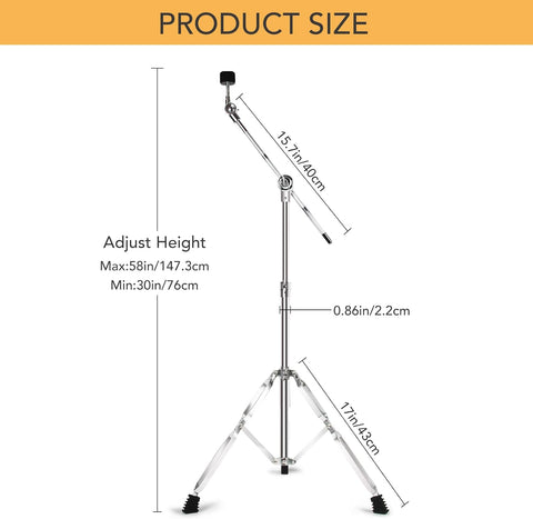 Boom Cymbal Stand for Mounting Crash, Ride, Splash Cymbals (2 Pack)