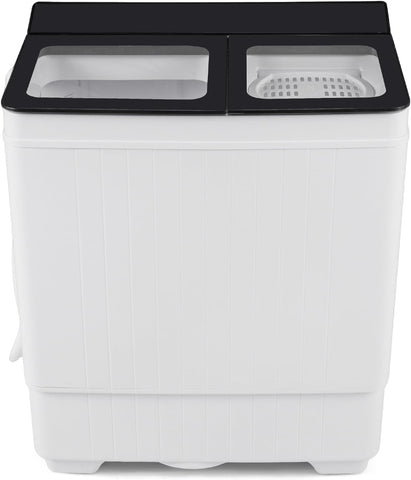 COSTWAY 26Lbs Portable Washing Machine with Built-in Drain Pump, Black