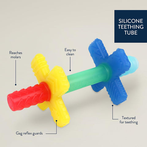 Itzy Ritzy Teensy Soothing Teething Tube, Made with Soft Silicone (Rainbow)