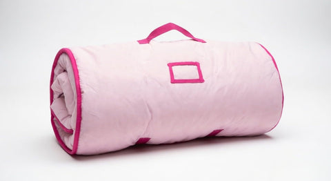 EVERYDAY KIDS Toddler Nap Mat with Removable Pillow -Princess Storyland- Carry Handle with Fastening Straps Closure, Rollup Design, Soft Microfiber for Preschool, Daycare, Sleeping Bag -Ages 2-6 years