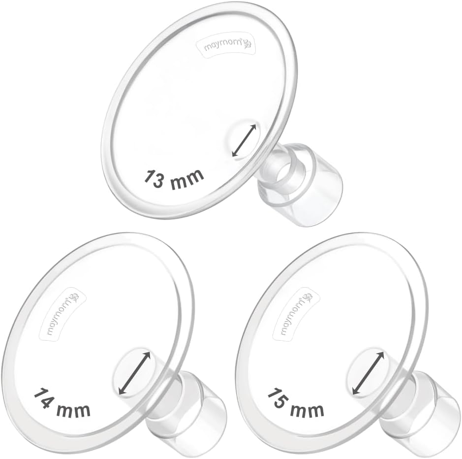Maymom MyFit Flanges Crater Goldie Pack 14 15 16 mm Compatible with Medela Breast Pumps and Maymom Wide Base and Narrow Base Connectors