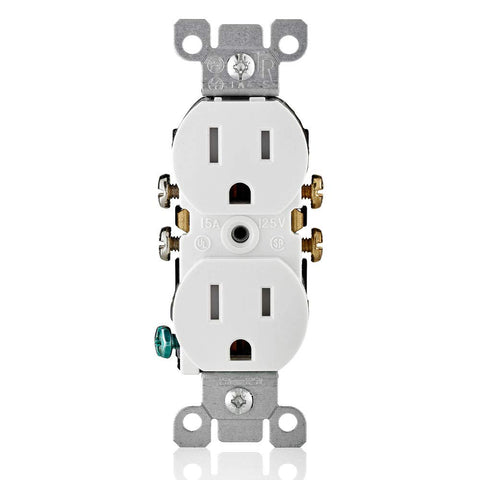 Leviton 15 Amp, 125 Volt, Tamper Resistant, Duplex Receptacle, Residential Grade, Grounding, T5320-E, Black