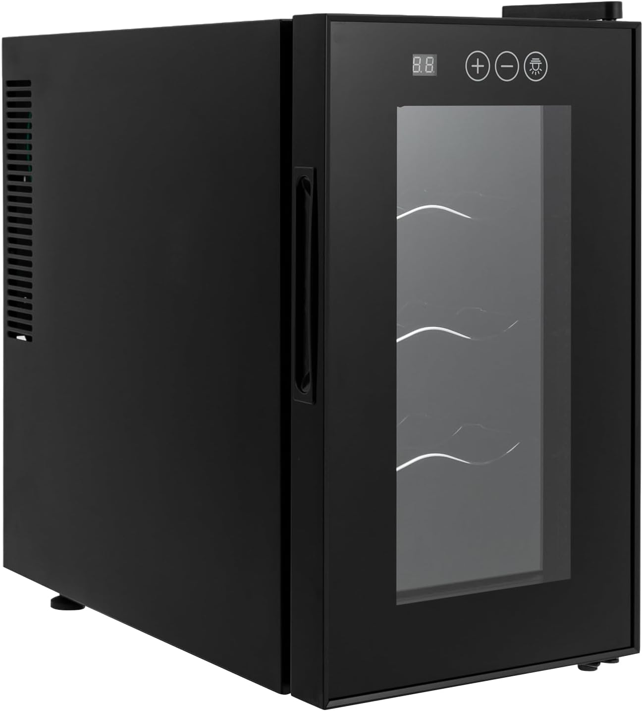 8 Bottle Wine Fridge, Small Wine Fridge Freestanding with Digital Temperature Control, Countertop Wine Cooler Refrigerator for Red, White and Sparkling Wine Storage