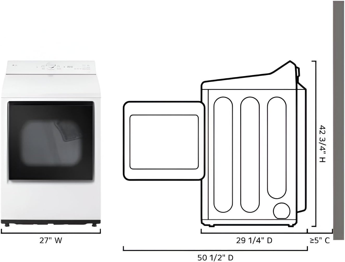 LG DLG8201W 7.4 Cu. Ft. Smart Gas Dryer with Sensor Dry, Wi-Fi Enabled, Wrinkle Care, and EasyLoad Door – White