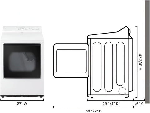 LG DLG8201W 7.4 Cu. Ft. Smart Gas Dryer with Sensor Dry, Wi-Fi Enabled, Wrinkle Care, and EasyLoad Door – White