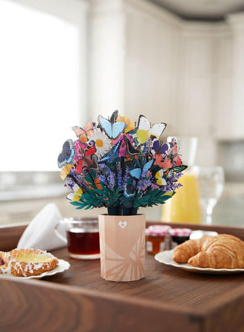 Lovepop Everyday Pop-Up Card for Her and Him - 3D Pop-Up Bouquet Greeting Cards for Men, Women - Butterfly - 10.25" x 7.5" Floral Bouquet - Blank Note Card & Envelope Included