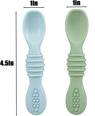 PandaEar 2 Pack Stainless Steel Baby Suction Plates with 2 Pack Spoons
