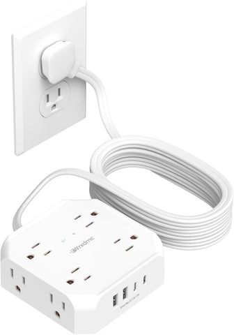 2 Prong Power Strip, WRXDMC 2 Prong to 3 Prong Outlet Adapter
