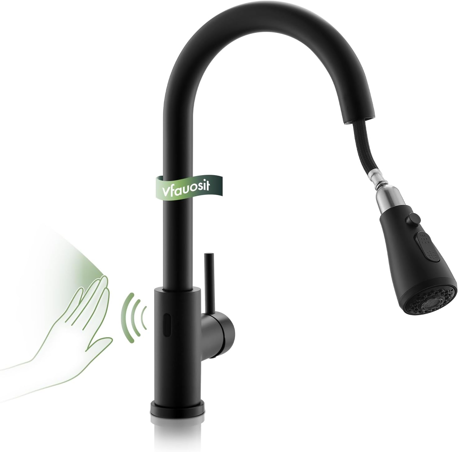 VFAUOSIT Touchless Kitchen Faucet with Pull Down Sprayer, Matte Black
