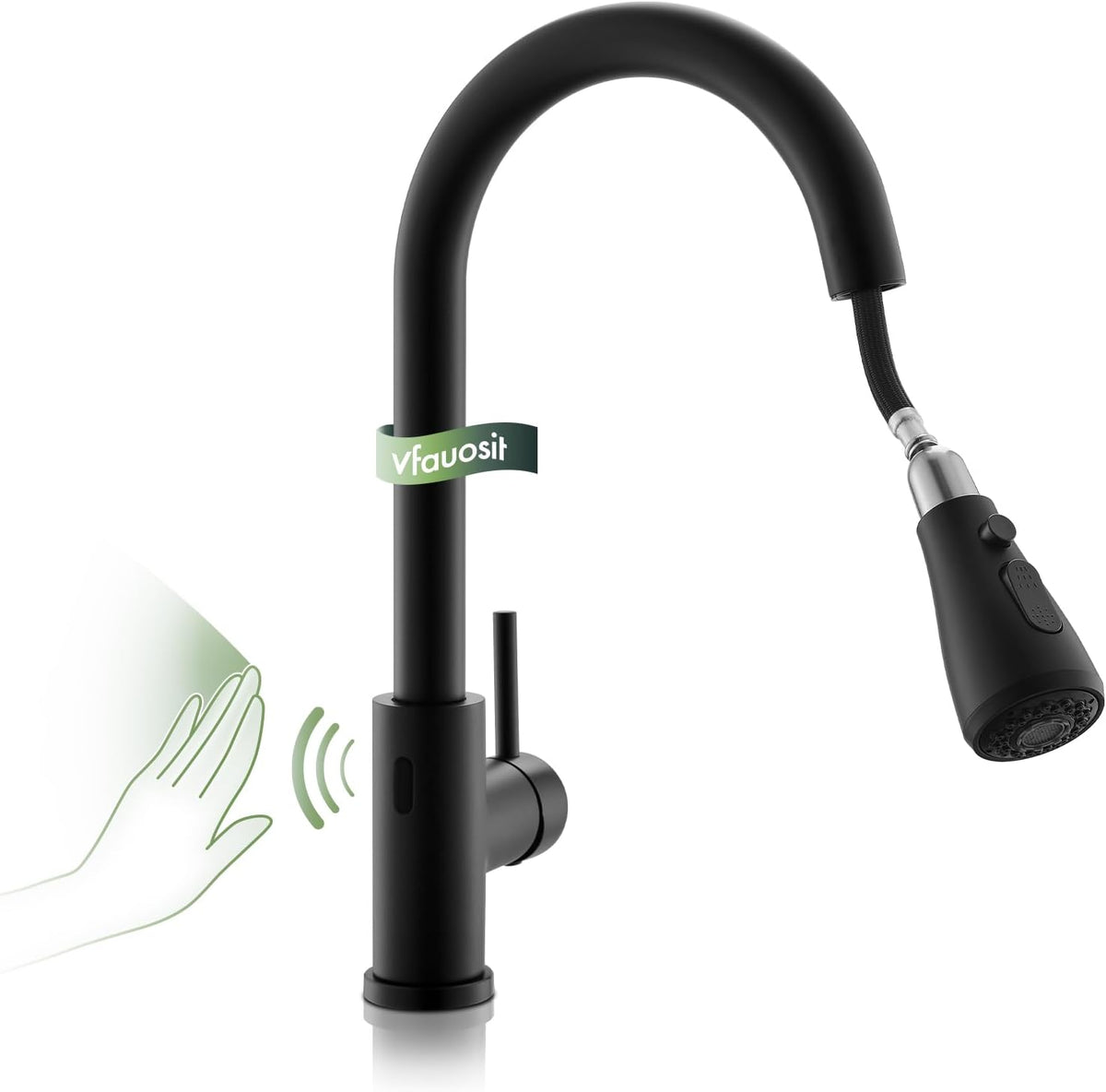 VFAUOSIT Touchless Kitchen Faucet with Pull Down Sprayer, Matte Black