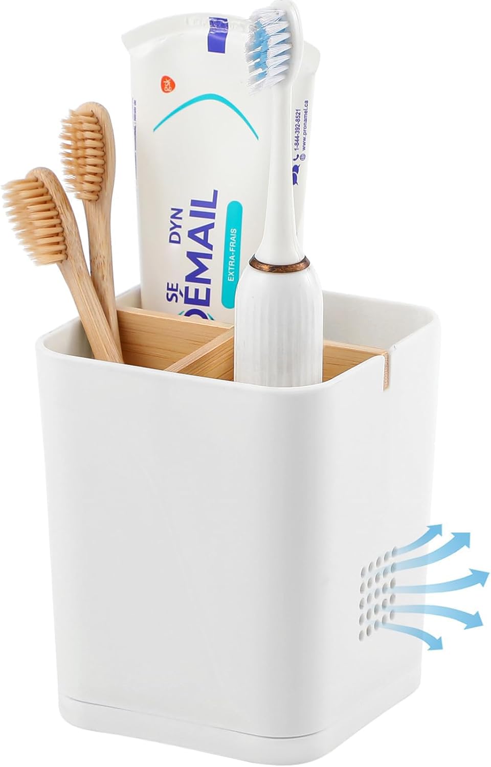 Electric Toothbrush Holder Tooth Brush and Toothpaste Organizer, White