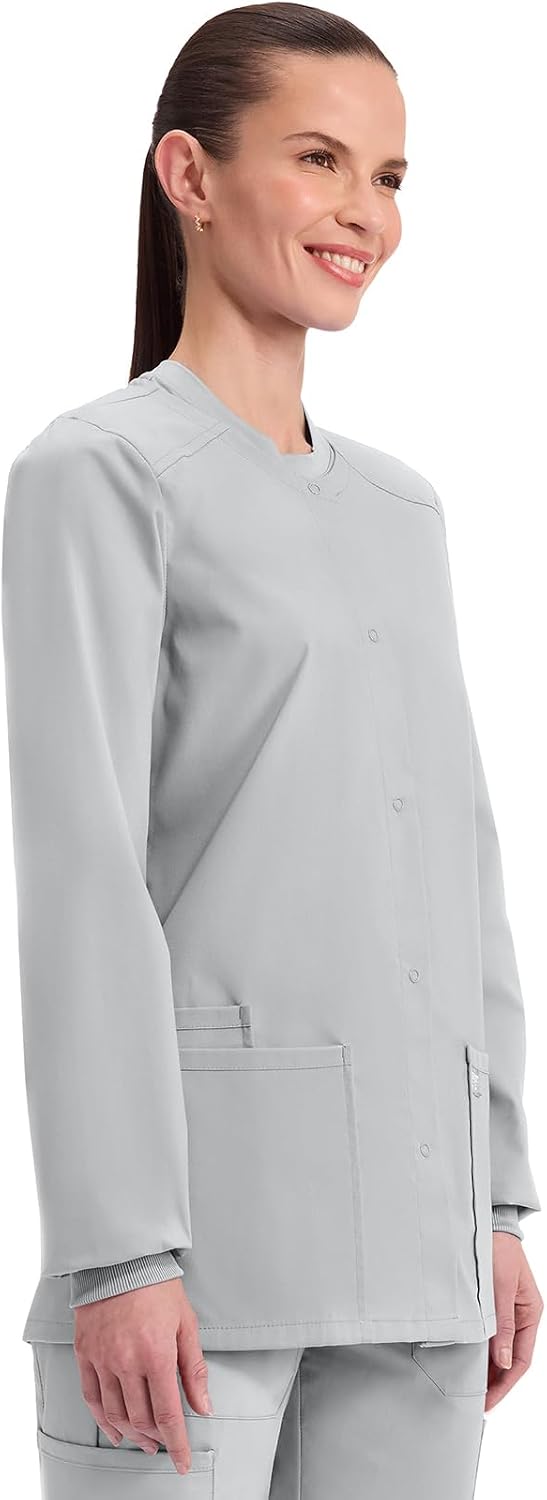 Cherokee WW Professionals Scrub Jacket for Women Snap Front