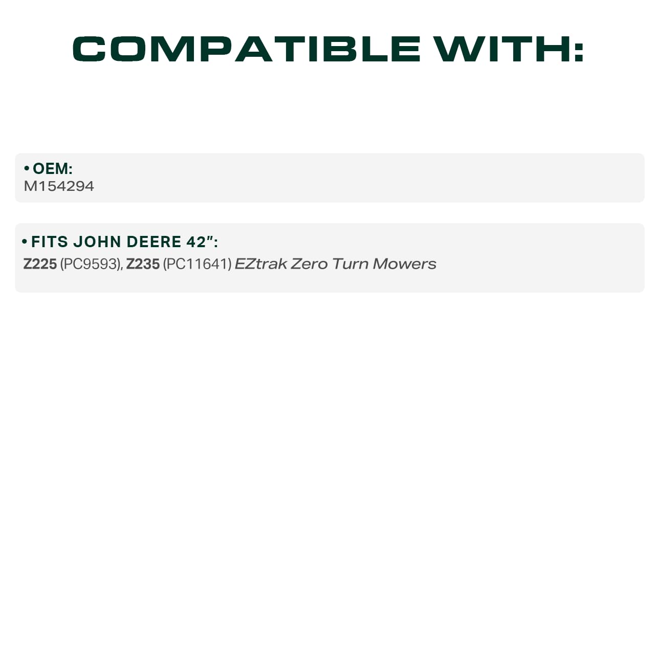 UDC Parts M154294 Deck Belt, John Deere Z225 42 Inch Deck Belt Replacement
