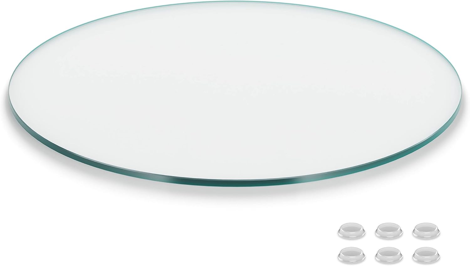 The Better Bevel 24 inch Round Glass Table Top - Clear Tempered Glass Surface Protector - Safe Flat Polished Edge - Coffee, Dining and End Table