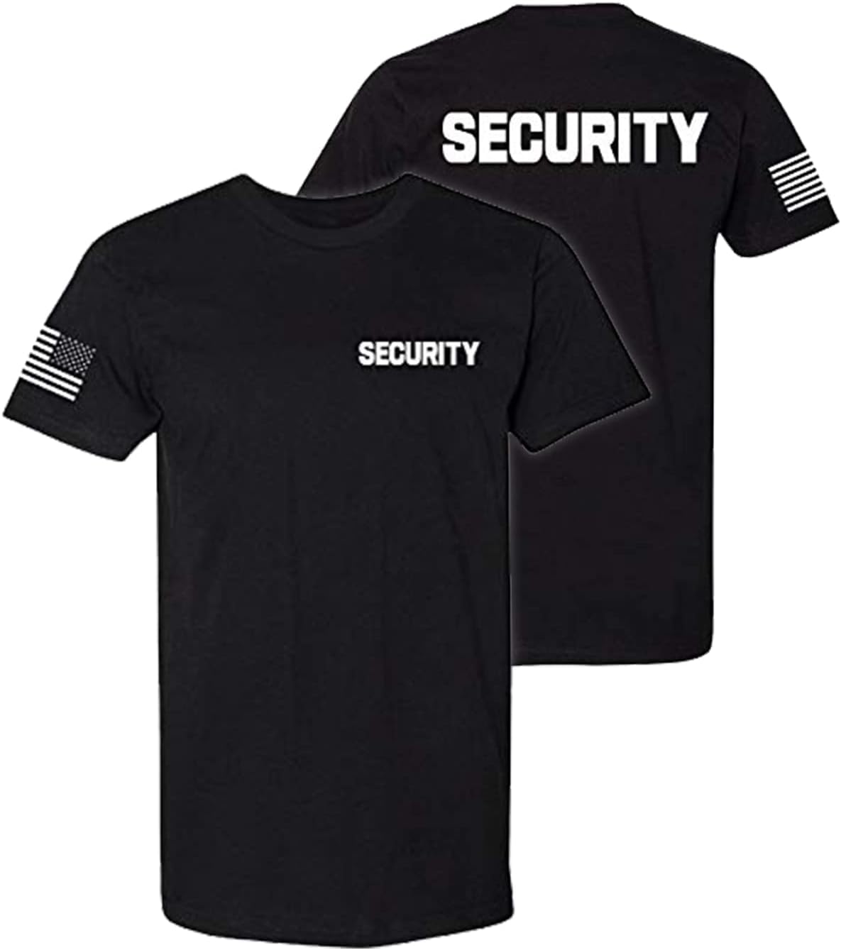 Promotion & Beyond Security | Event Safety Guard Staff One/Two-Sided American USA Flag On Arm Big Sizes Polo Unisex T-Shirt