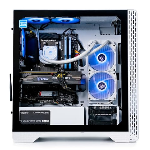 Thermaltake Glacier 360 Liquid-Cooled PC (AMD Ryzen 5 5600X, RTX 3060, 16GB 3600Mhz DDR4 ToughRAM RGB Memory, 1TB NVMe M.2, WiFi, Win 10 Home) Gaming Desktop Computer S3WT-B550-G36-LCS,White