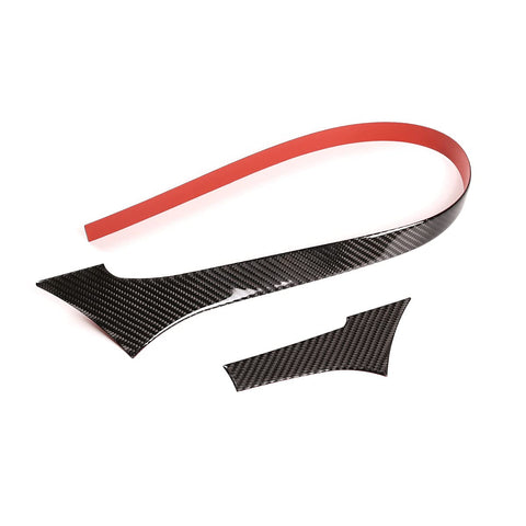 Car Center Console Dashboard Panel Trim Sticker Fit for Toyota Hilux 2015-2021 Real Soft Carbon Fiber Decoration Auto Interior Accessories 2PCS (Black Carbon Fiber)