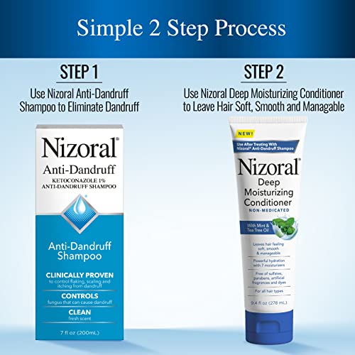 Nizoral Anti-Dandruff Shampoo, 7 Oz + Deep Moisturizing Conditioner, 9.4 Oz Bundle