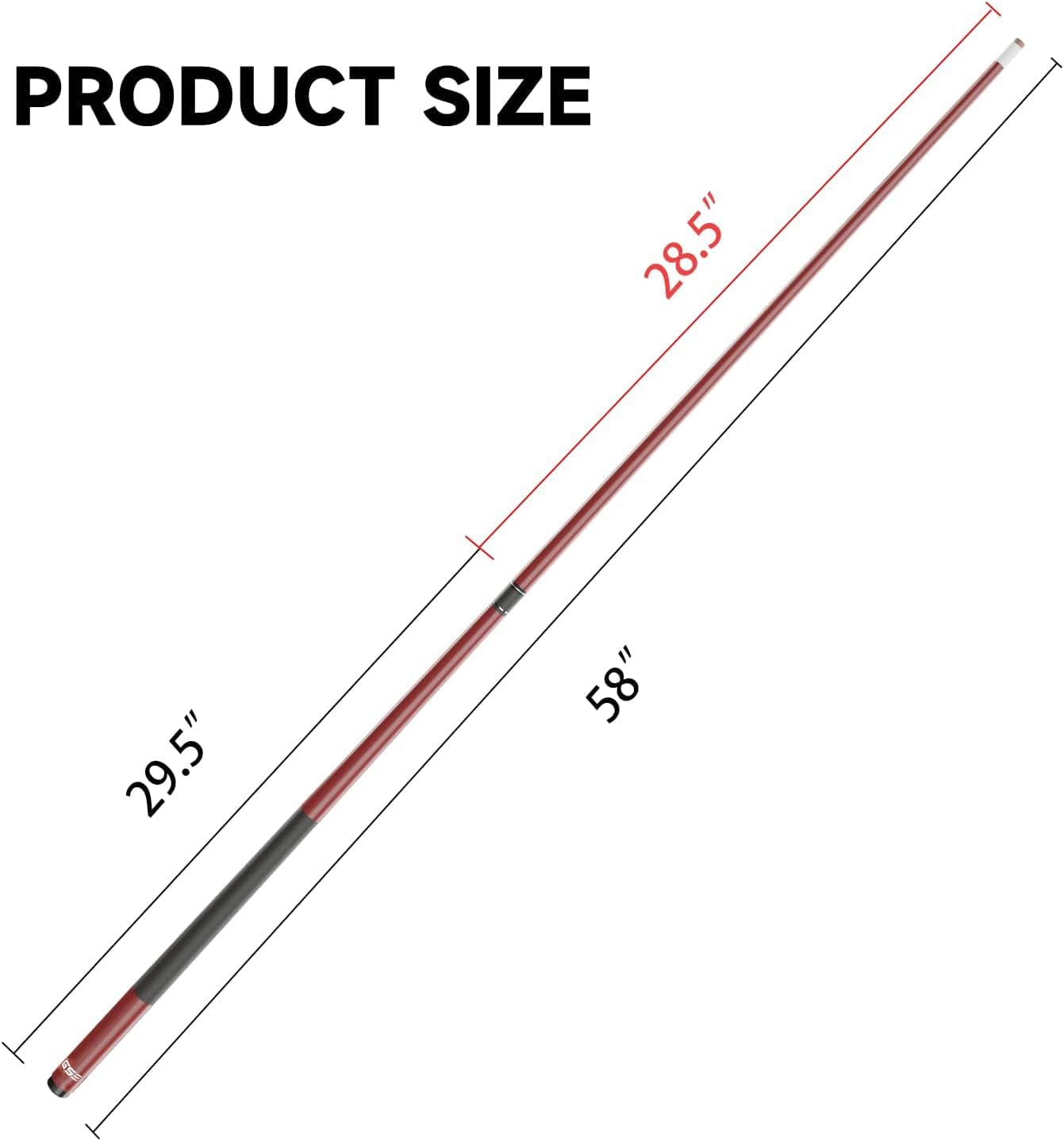 GSE 58" 2-Piece Fiberglass Graphite Composite Billiard Pool Cue Sticks