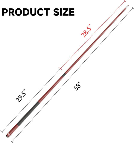 GSE 58" 2-Piece Fiberglass Graphite Composite Billiard Pool Cue Sticks