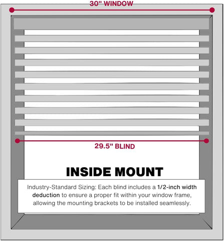 Lotus & Windoware 2" Faux Wood Cordless Blind, 30" x 48", Bright White